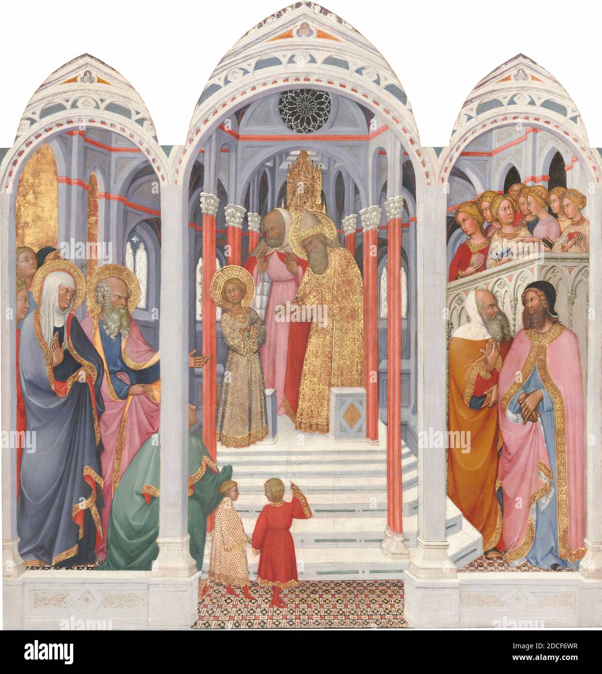 Paolo di Giovanni Fei, (peintre), Sienese, c. 1335/1345 - 1411, la présentation de la Vierge dans le Temple, 1398-1399, tempera sur bois transféré au panneau dur, surface peinte : 146.1 × 140.3 cm (57 1/2 × 55 1/4 po), hors tout : 147.2 × 140.3 cm (57 15/16 × 55 1/4 po Banque D'Images