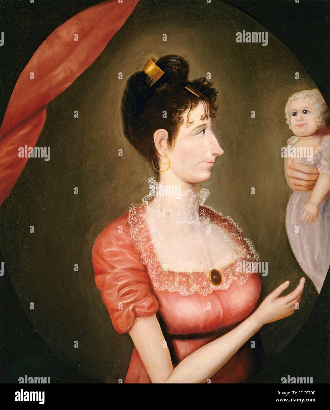 Américain XIXe siècle, (artiste), la fière mère, c. 1810, huile sur toile, hors tout : 76.3 x 66.5 cm (30 1/16 x 26 3/16 in.), encadré : 92.1 x 82.5 x 9.5 cm (36 1/4 x 32 1/2 x 3 3/4 in Banque D'Images