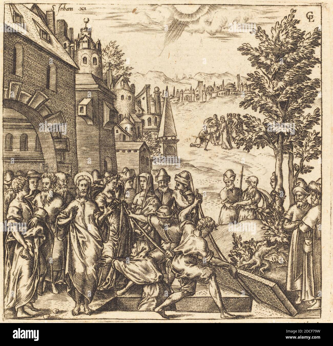 Léonard Gaultier, (artiste), Français, 1561 - 1641, l'élévation de Lazarus, scènes du Nouveau Testament, (série), probablement c. 1576/1580, gravure Banque D'Images