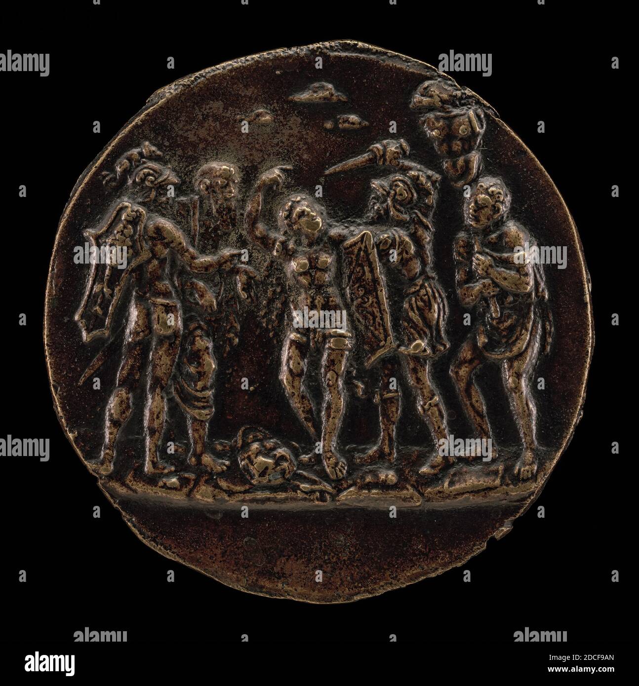 Master IO.F.F., (artiste), Bolognese, active 1468/1484, le sacrifice d'Iphigenia, deuxième moitié du XVe siècle, patine bronze/brun foncé (frottée sur les surfaces exposées), total (diamètre): 5.55 cm (2 3/16 in.), poids brut: 44.88 gr (0.099 lb Banque D'Images