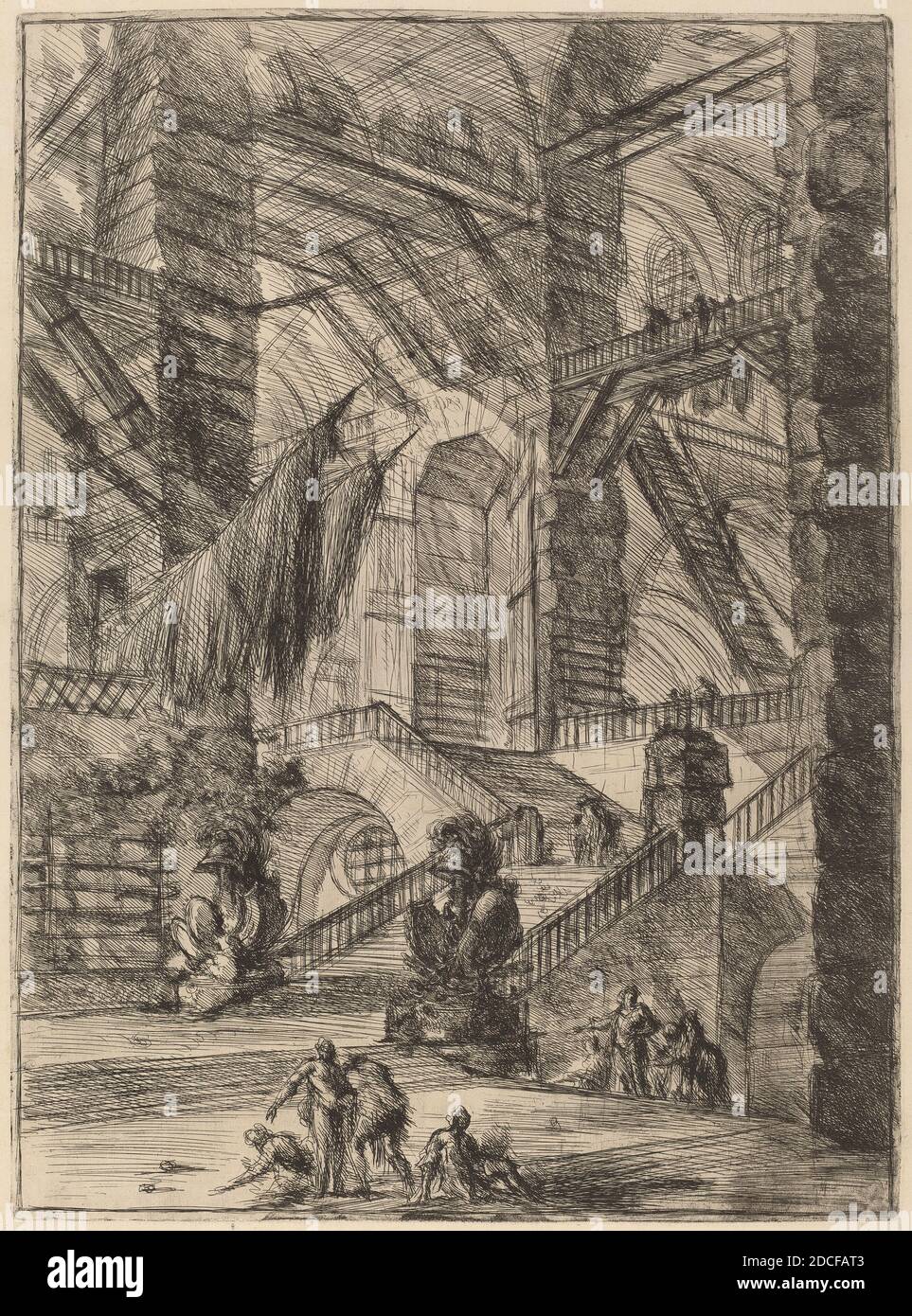 Giovanni Battista Piranesi, (artiste), Venetian, 1720 - 1778, l'escalier aux trophées, Carceri (première édition, première édition), (série), publié le 1749/1750, gravure, gravure Banque D'Images
