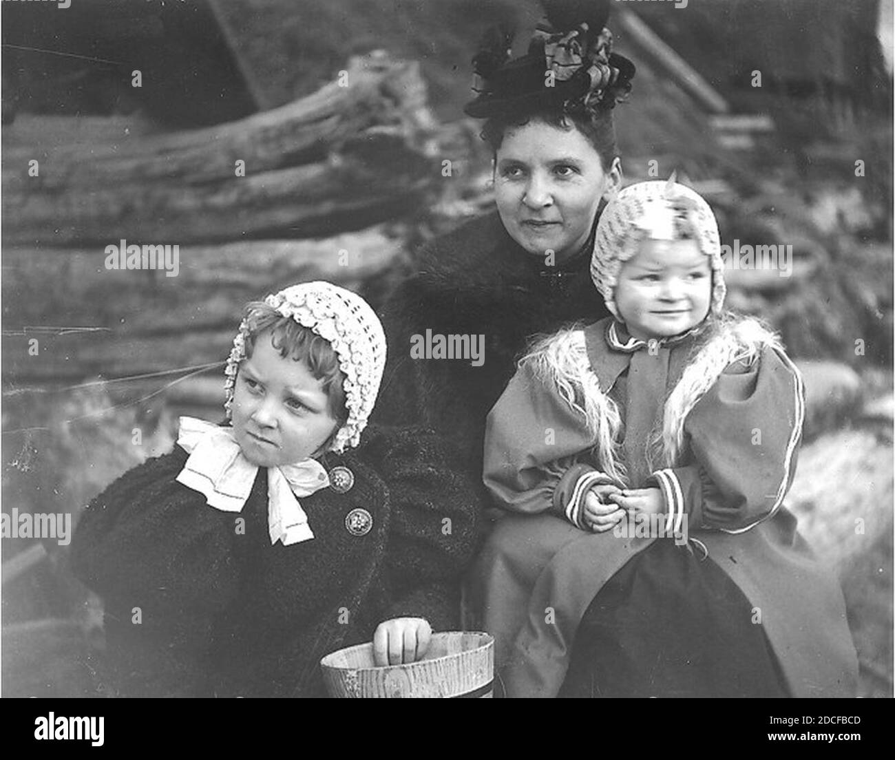 La famille Kiehl sur la plage Seattle Washington janvier 1897 (KIEHL 220). Banque D'Images