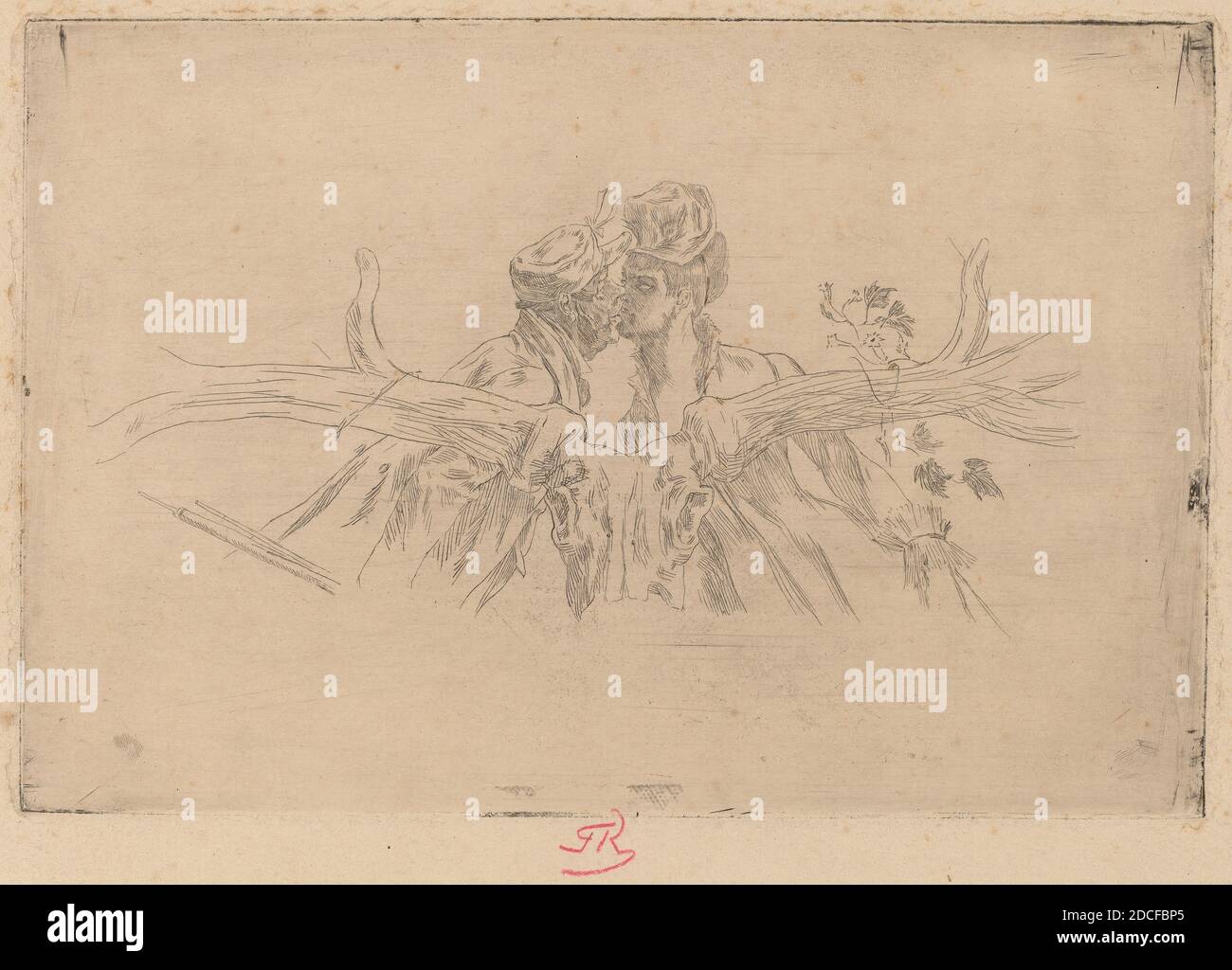 Félicien ROPS, (artiste), Belge, 1833 - 1898, le train de Maris (le train de Maris), gravure Banque D'Images