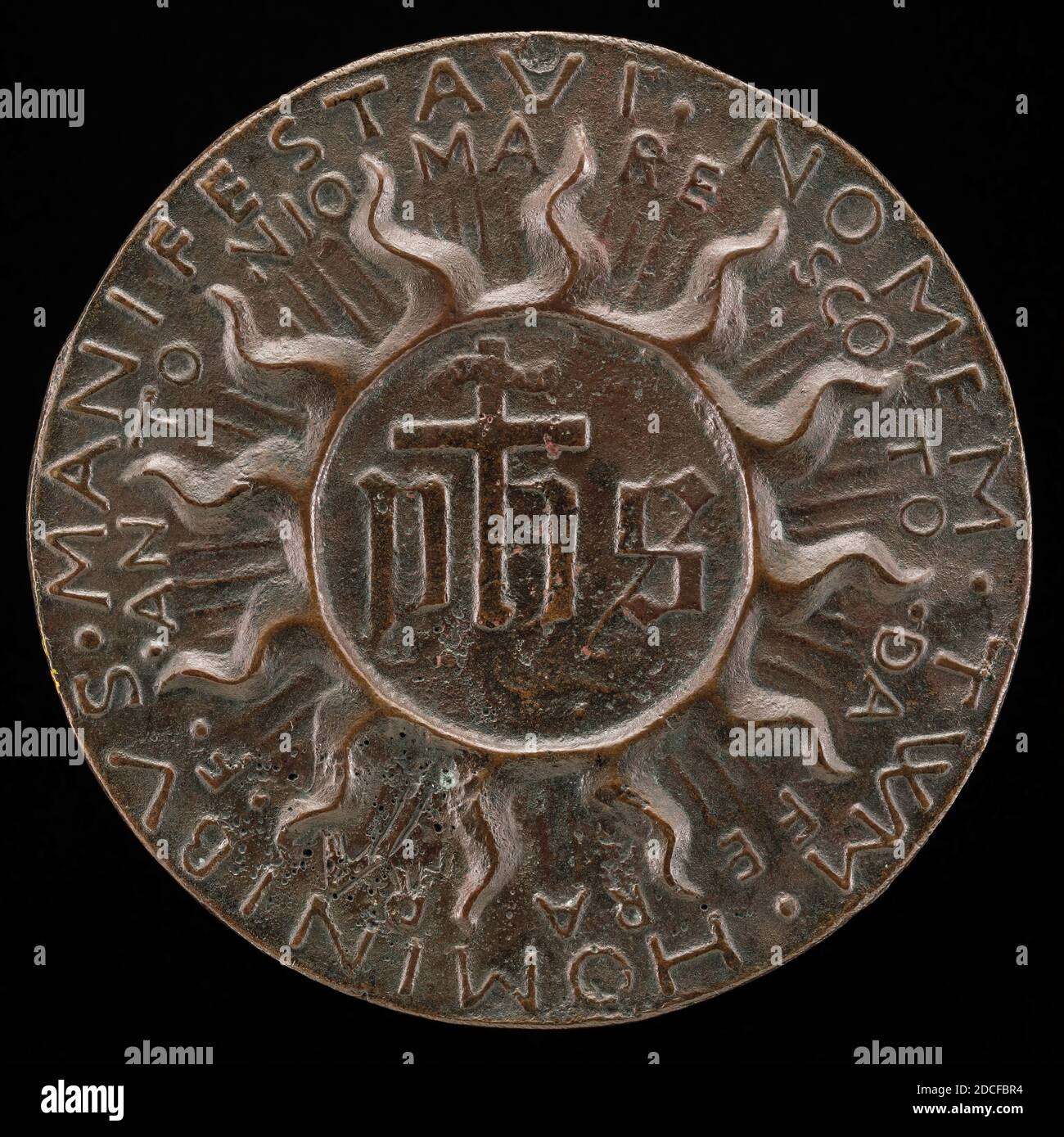 Antonio Marescotti, (artiste), Ferrarese, actif 1444/1462, le trigramme IHS dans un Halo Flaming, c. 1444/1462, bronze/après fonte, hors tout (diamètre): 7.71 cm (3 1/16 in.), poids brut: 139.81 gr (0.308 lb.), axe: 12:00 Banque D'Images