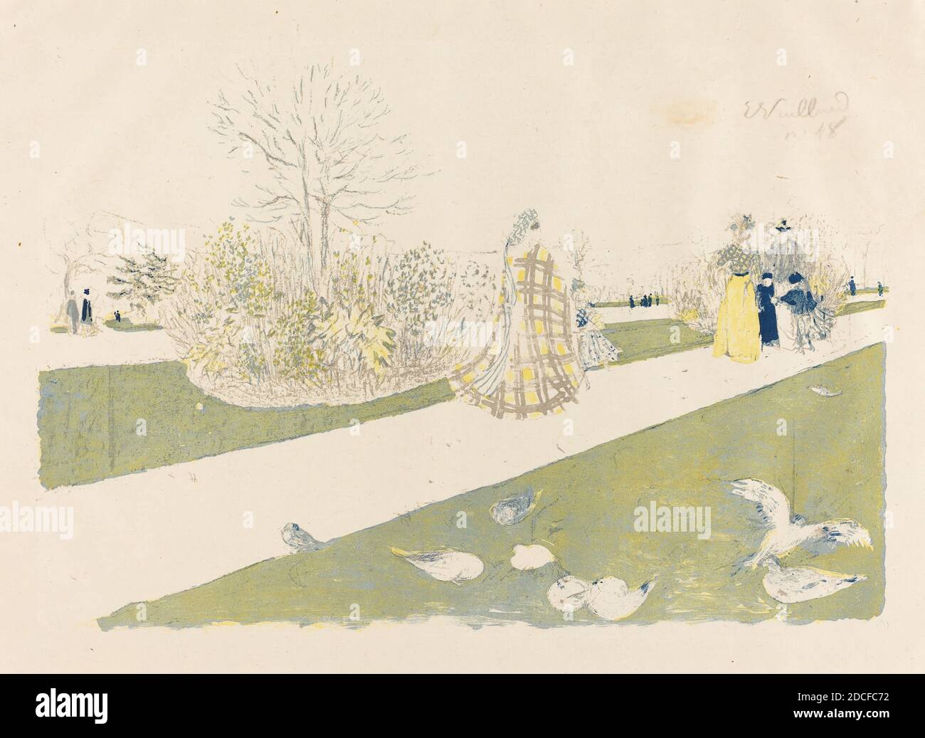 Edouard Vuillard, (artiste), Français, 1868 - 1940, le jardin des Tuileries, l'Album des tourbières-graveurs, (série), publié en 1896, lithographie couleur sur papier chinois, total: 42.8 x 57.3 cm (16 7/8 x 22 9/16 po Banque D'Images