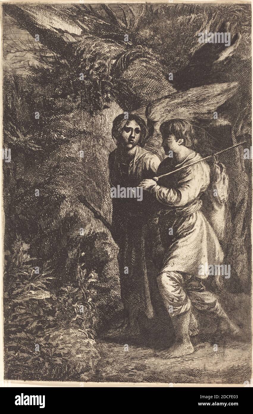 Adam Elsheimer, (artiste), allemand, 1578 - 1610, Tobias et l'Ange, gravure Banque D'Images
