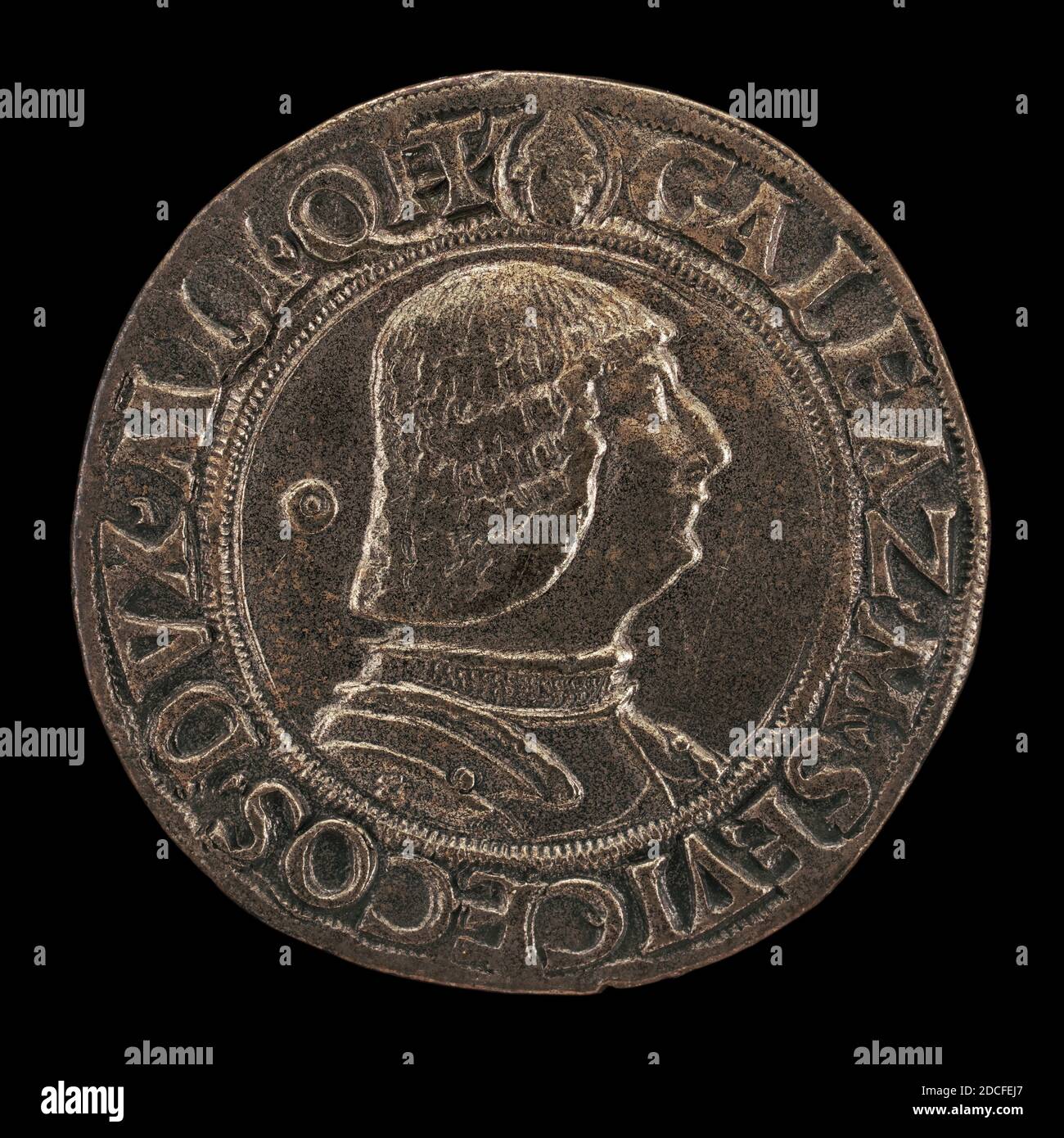 Milanais XVIe siècle, (artiste), Galeazzo Maria Sforza, 1444-1476, 5e duc de Milan 1466, XVIe siècle, testoon argenté/frappé, total (diamètre): 2.94 cm (1 3/16 po), poids brut: 9.57 gr (0.021 lb), axe: 1:00 Banque D'Images