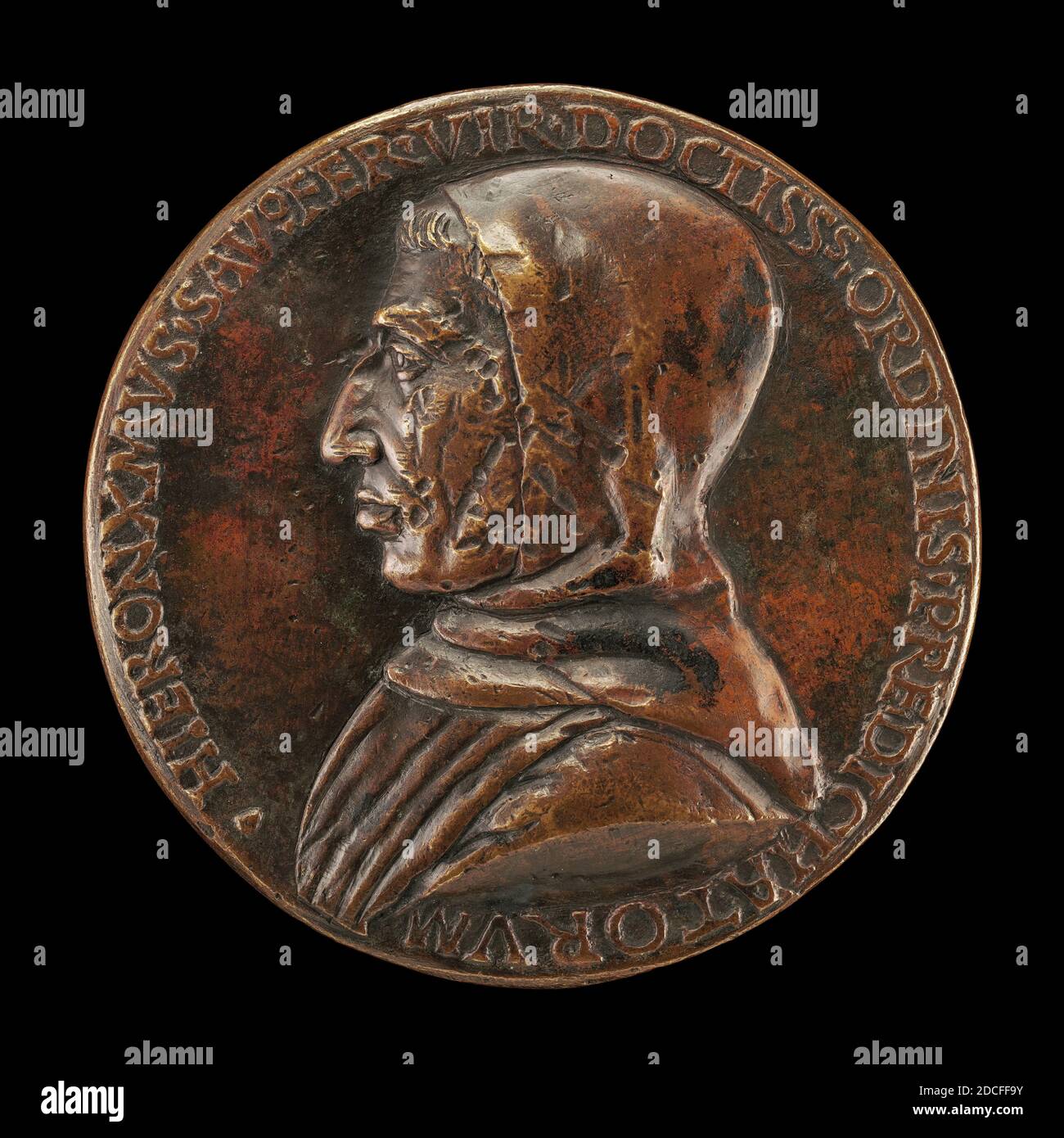 Artiste anonyme, (artiste), Niccolò Fiorentino, (artiste apparenté), Florentine, 1430 - 1514, Girolamo Savonarola, 1452-1498, Dominican Preacher, c. 1497, bronze, hors tout (diamètre): 9.44 cm (3 11/16 in.), poids brut: 83 gr (0.183 lb.), axe: 12:00 Banque D'Images