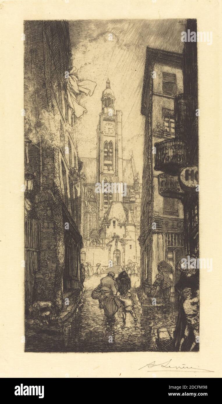 Auguste Lepère, (artiste), Français, 1849 - 1918, rue de la montagne-Sainte-Geneviève, Paris, 1906, gravure, aquatint, et (point sec Banque D'Images