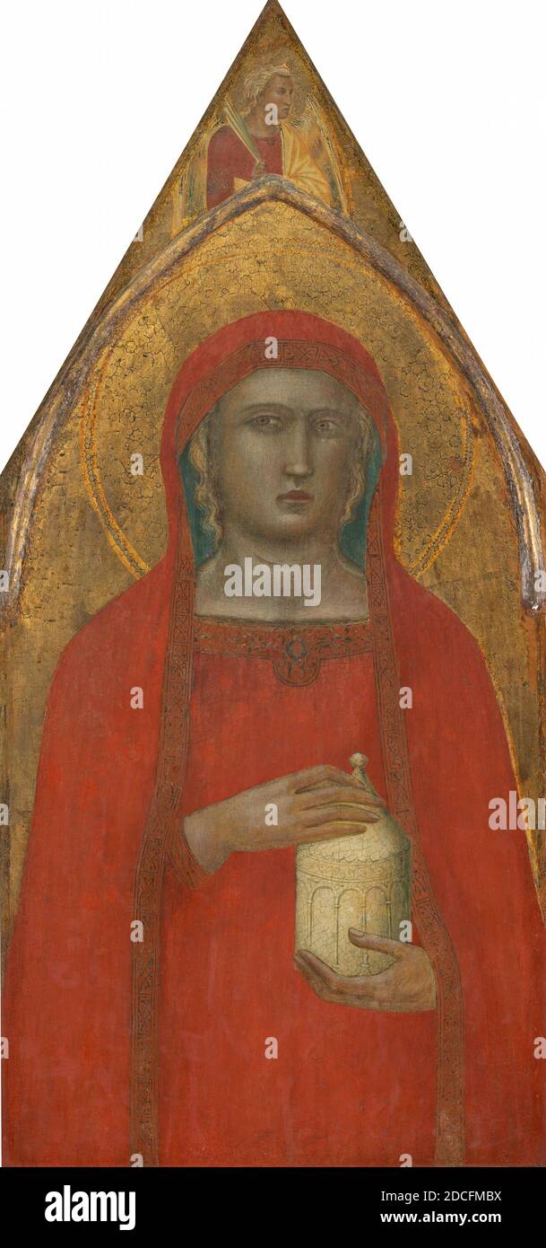 Pietro Lorenzetti, (artiste), Sienese, actif 1306 - 1345, Saint Mary Magdalene, avec un Ange, probablement 1340, tempera sur panneau transféré sur toile, surface peinte: 89.2 × 41 cm (35 1/8 × 16 1/8 po.), total: 92.1 × 44.1 cm (36 1/4 × 17 3/8 po Banque D'Images