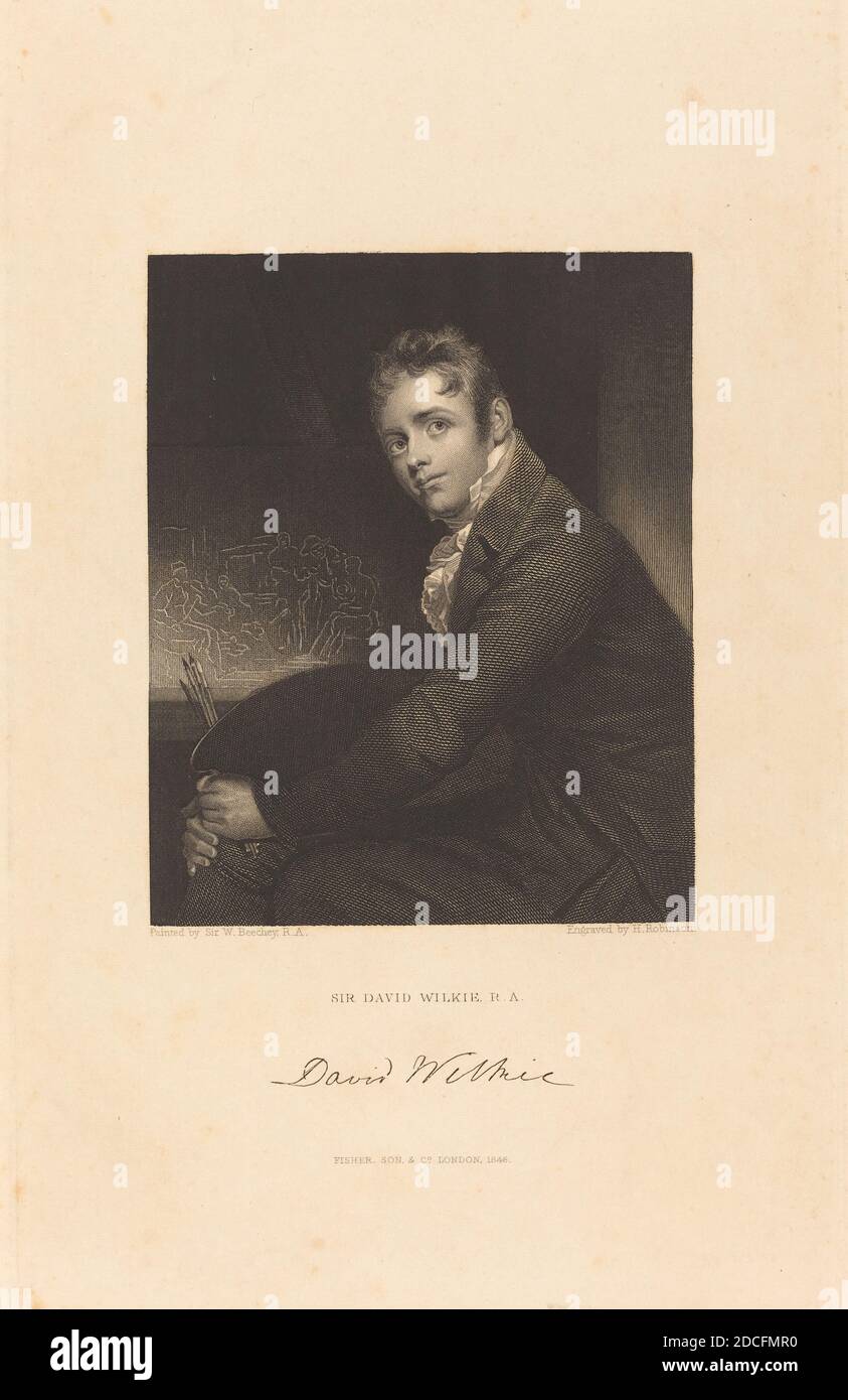 John Henry Robinson, (artiste), britannique, 1796 - 1871, sir William Beechey, (artiste après), britannique, 1753 - 1839, sir David Wilkie, R.A., publié en 1846, gravure avec précision Banque D'Images