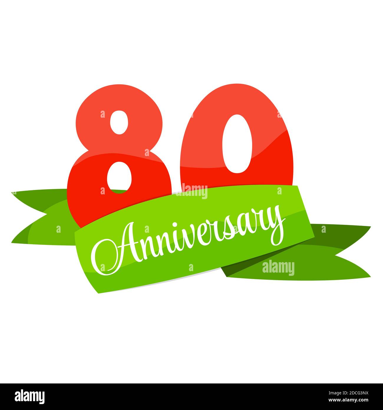 Illustration de l'affiche d'anniversaire de 80 ans de Cute Template Banque D'Images