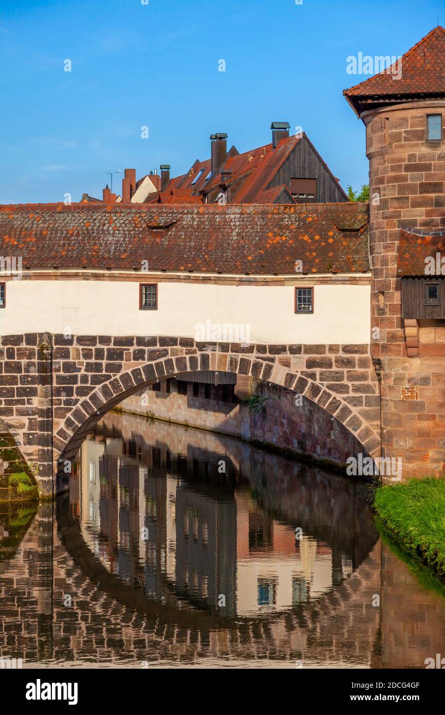 Le pont du Hangman, Nuremberg, Bavière, Allemagne, Europe Banque D'Images