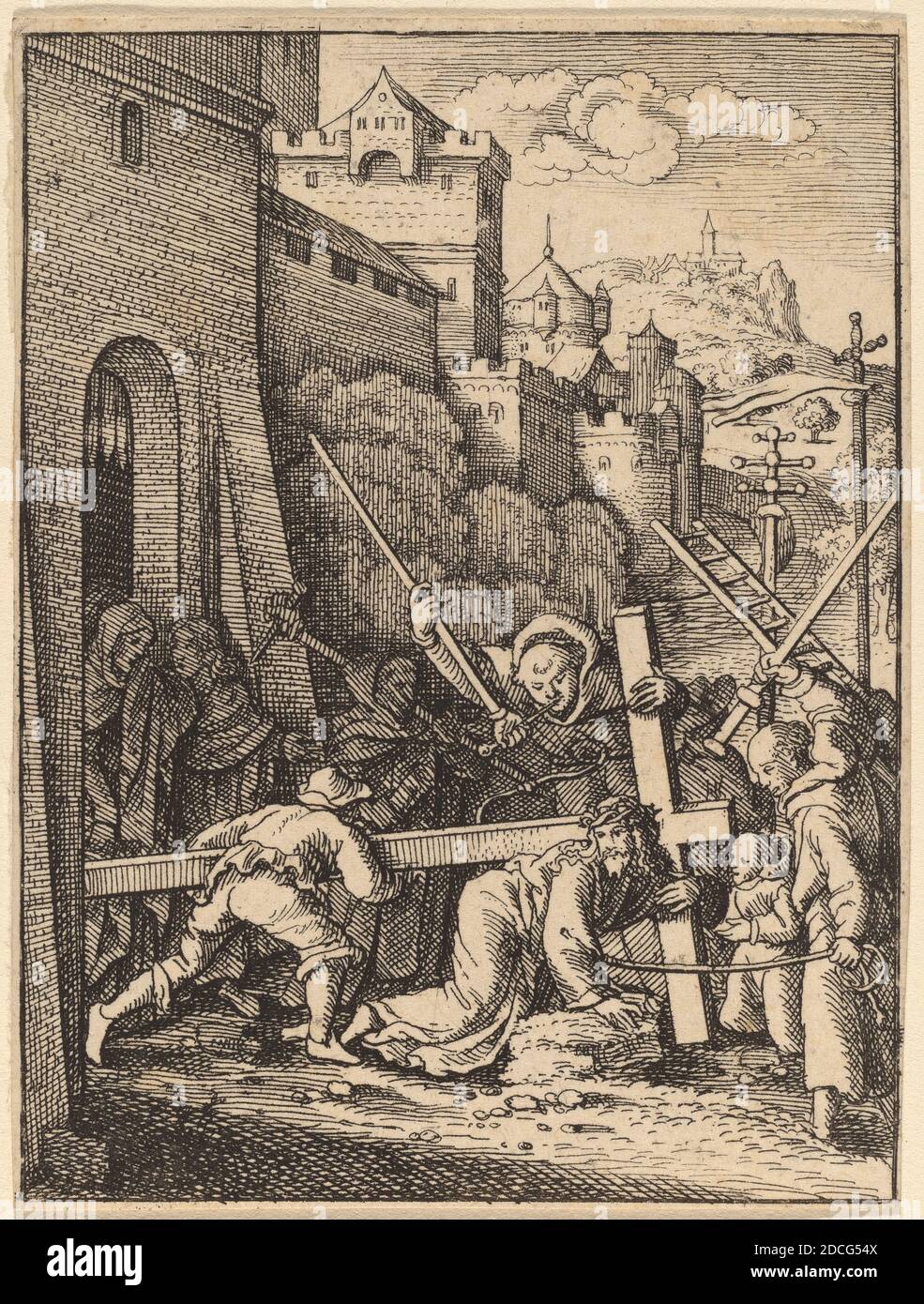 Venceslaus Hollar, (artiste), Bohême, 1607 - 1677, porter la Croix, la passion satirique, (série), gravure Banque D'Images