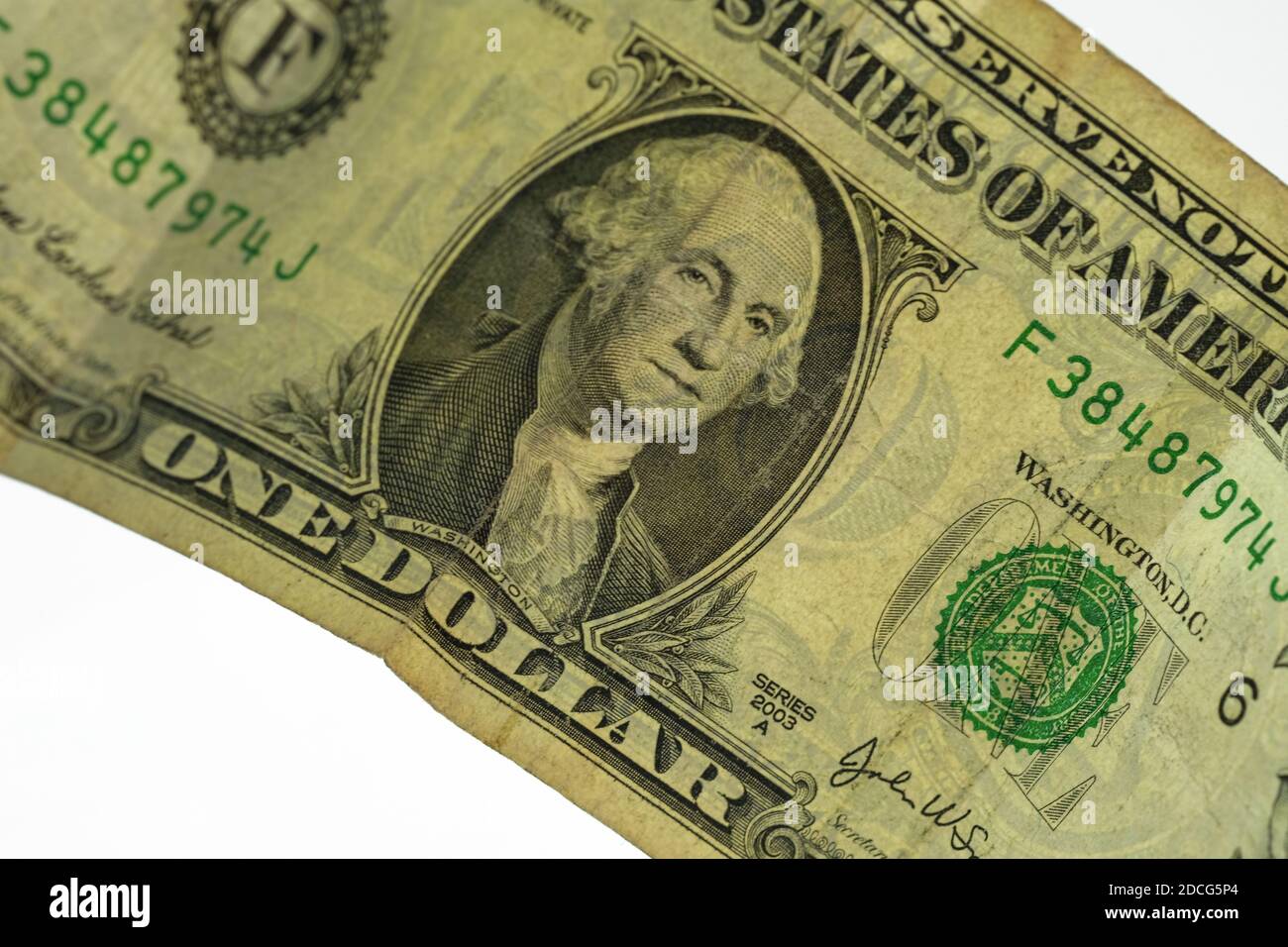 Une facture d'un dollar américain, un concept financier de factures d'argent Banque D'Images