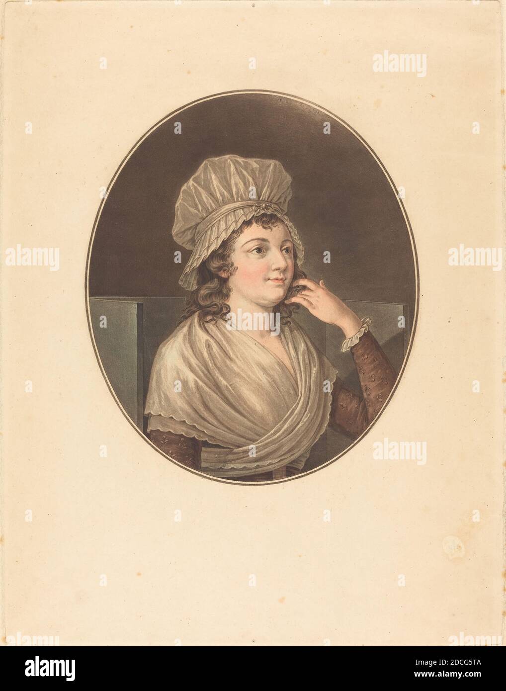 Angélique Allais, (artiste), française, active du 18ème siècle, Charlotte Corday, couleur aquatint Banque D'Images