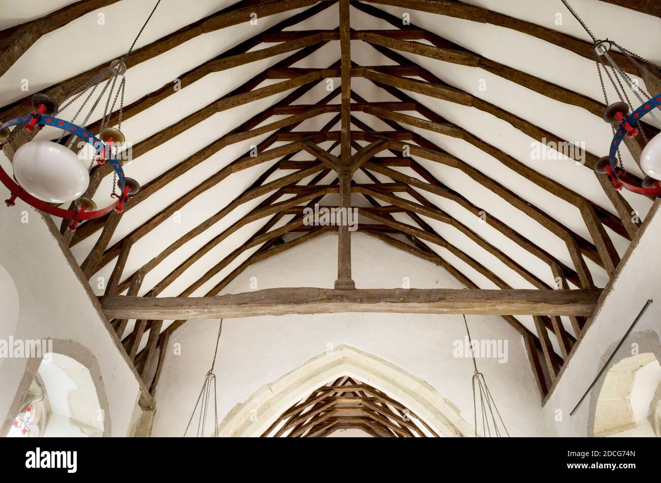 Vue intérieure de l'église St Batholomew à Goodnestone Kent, Angleterre ROYAUME-UNI Banque D'Images