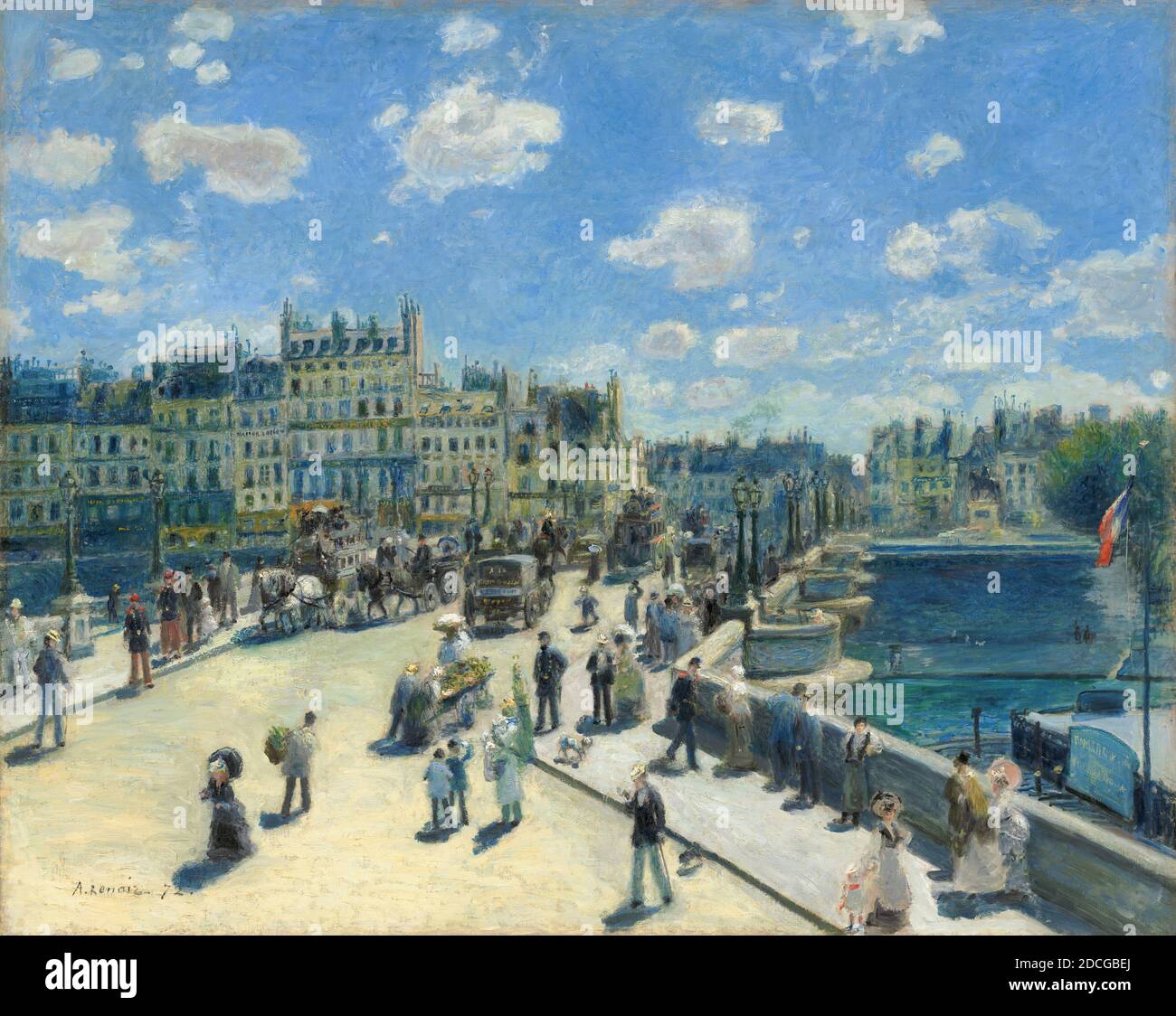 Auguste Renoir, (artiste), Français, 1841 - 1919, Pont neuf, Paris, 1872, huile sur toile, total: 75.3 x 93.7 cm (29 5/8 x 36 7/8 po.), encadré: 99.4 x 118.7 x 14 cm (39 1/8 x 46 3/4 x 5 1/2 po Banque D'Images