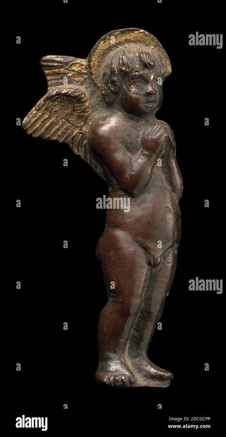 Venetian 15ème siècle, (artiste), UN Ange de l'enfant, 15ème siècle, bronze, certains dorures/Patina brun moyen; ailes, cheveux et halo dorés, ensemble (silhoueté): 6.01 x 2.71 cm (2 3/8 x 1 1/16 in.), poids brut: 25.15 gr (0.055 lb Banque D'Images