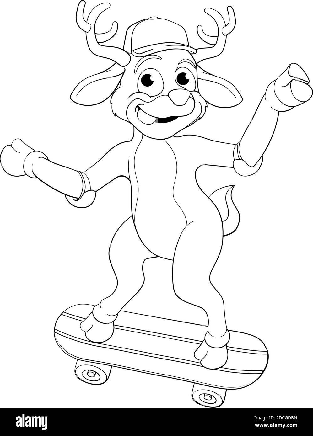 Crachoir de skateboard à motif rennes de Noël Illustration de Vecteur
