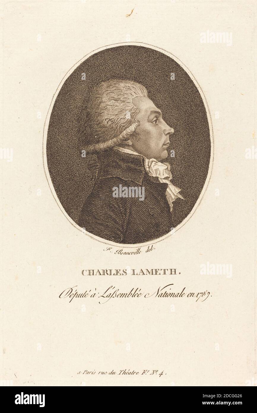 François Bonneville, (artiste), français, actif c. 1780/1802, Charles Lameth, probablement c. 1780/1802, gravure à crépi et aquatint Banque D'Images