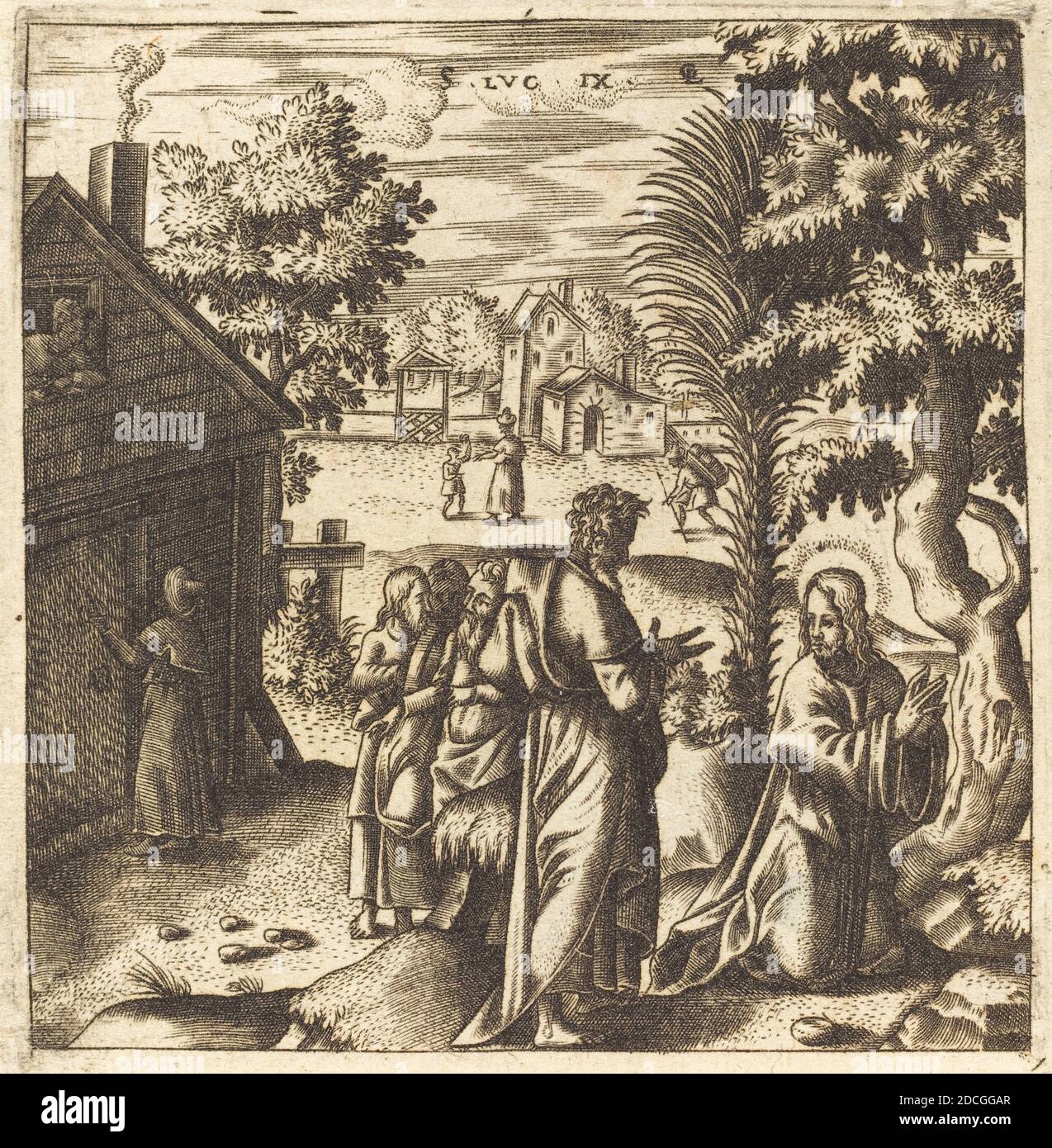 Léonard Gaultier, (artiste), Français, 1561 - 1641, Christ priant, scènes du Nouveau Testament, (série), probablement c. 1576/1580, gravure Banque D'Images