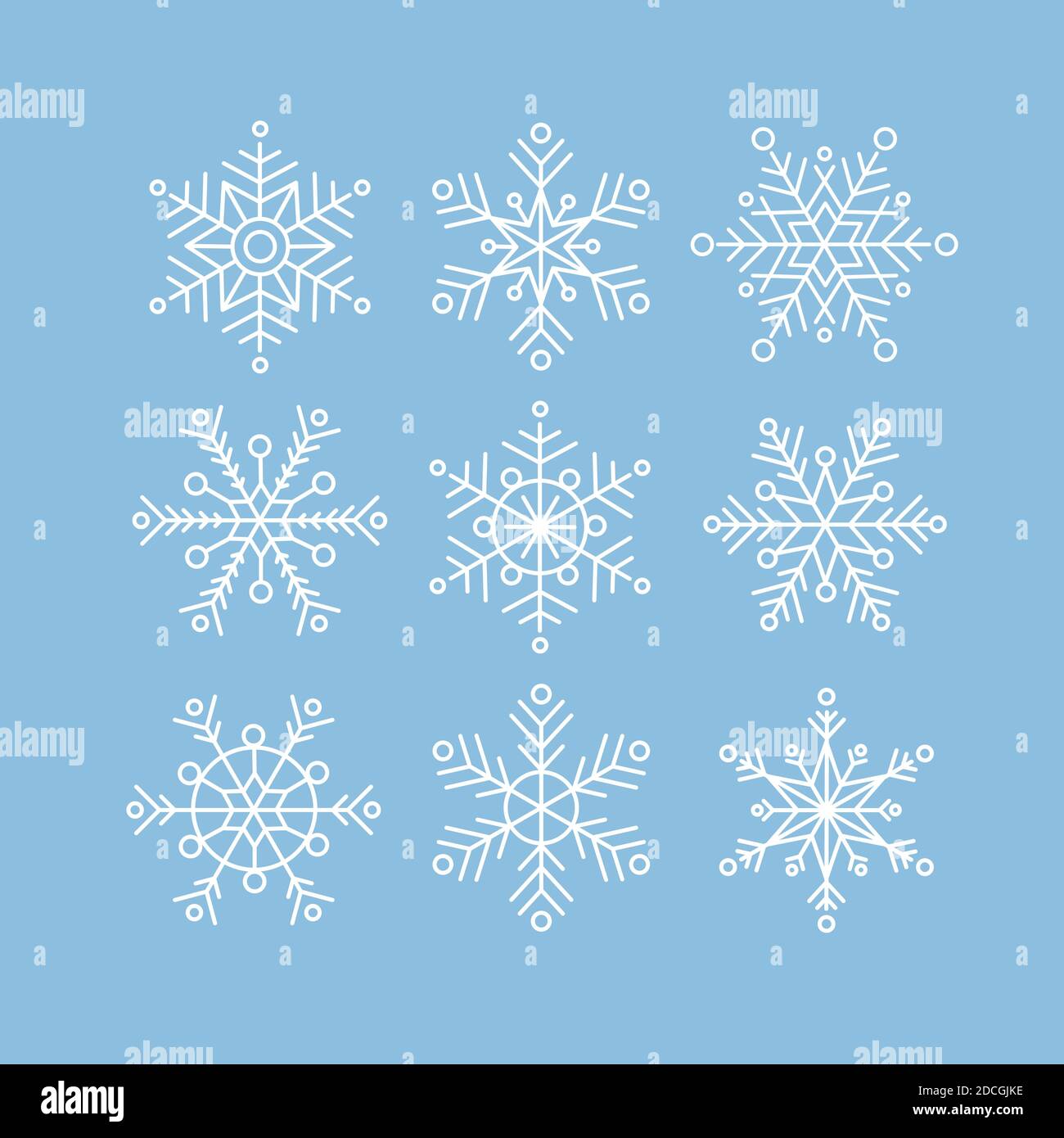 Collection de flocons de neige blancs, illustration vectorielle Illustration de Vecteur