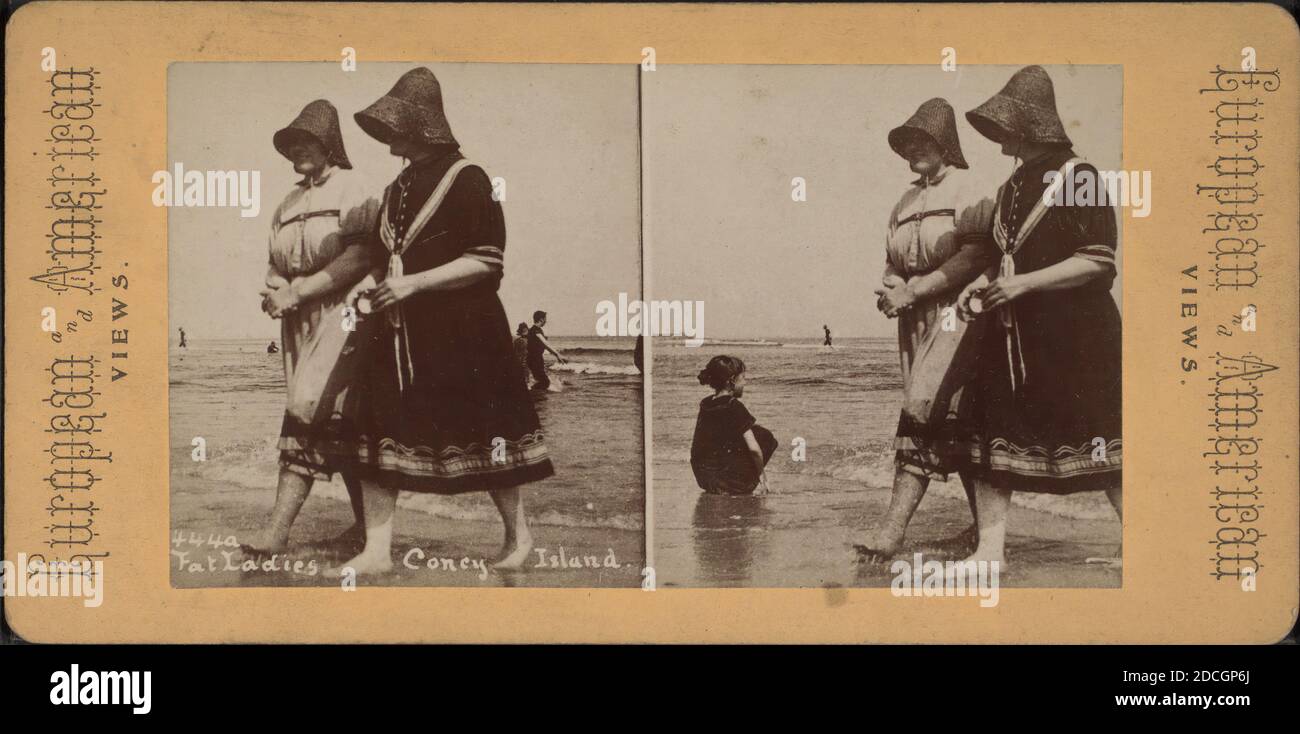 FAT Dames, Coney Island., 1865?-1919, New York (État), New York (N.Y.), Coney Island (New York, N.Y. Banque D'Images