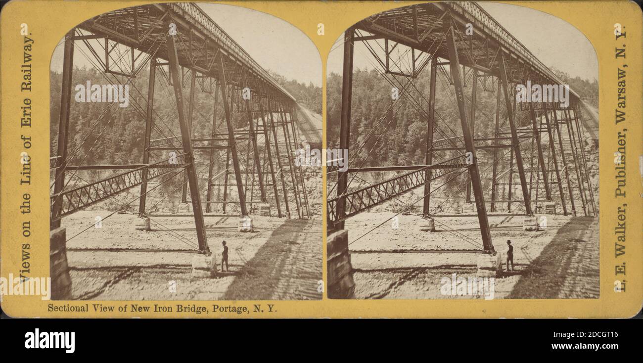 Vue en coupe de New Iron Bridge, Portage, N.Y., Walker, L. E. (1826-1916), 1875, New York (État), Portage (N.Y Banque D'Images