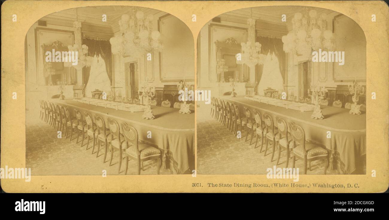 The State Dining Room, (Maison Blanche) Washington, D.C., États-Unis, Kilburn Brothers, Maison Blanche (Washington, D.C.), Washington (D.C Banque D'Images