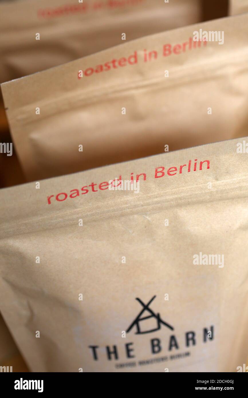 Allemagne / Berlin /style café / sacs de café de la Barn les principaux torréfacteurs de spécialité en Allemagne. Banque D'Images