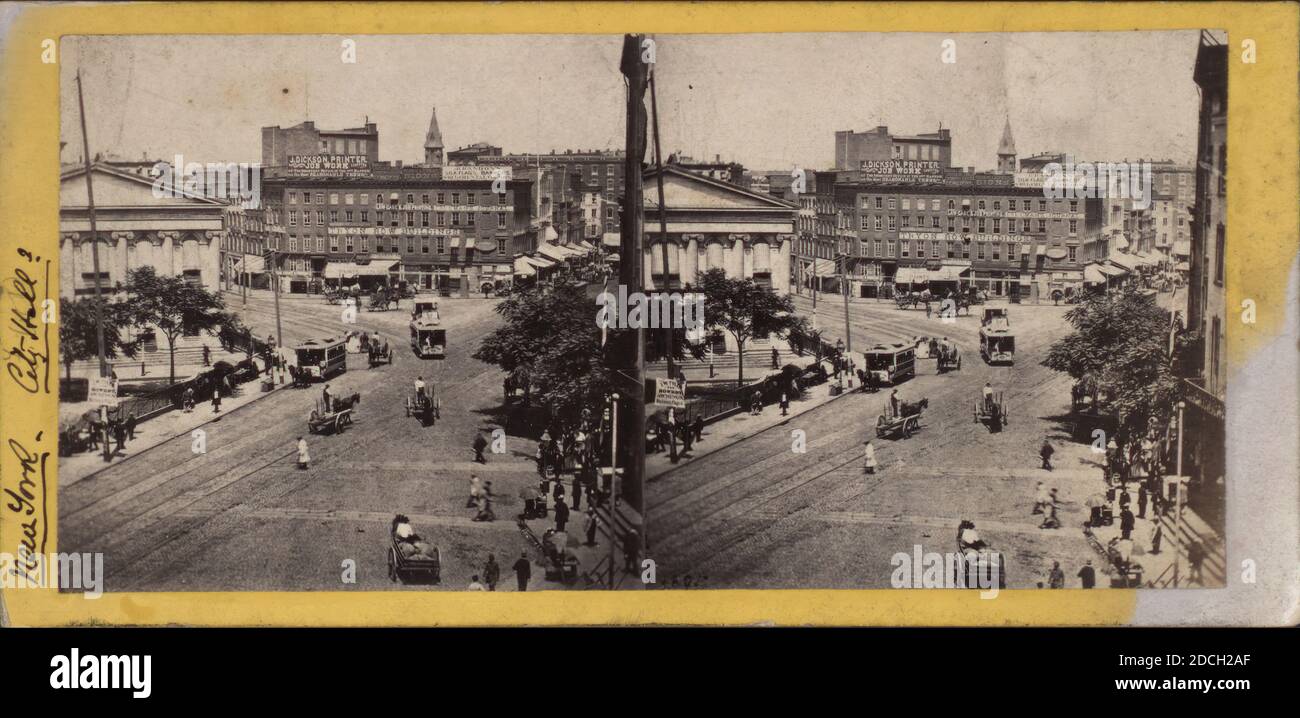 The Junction of Chatham and Center STS., from Printing House Square., 1867, New York (État), New York (N.Y.), New York, Manhattan (New York, N.Y Banque D'Images