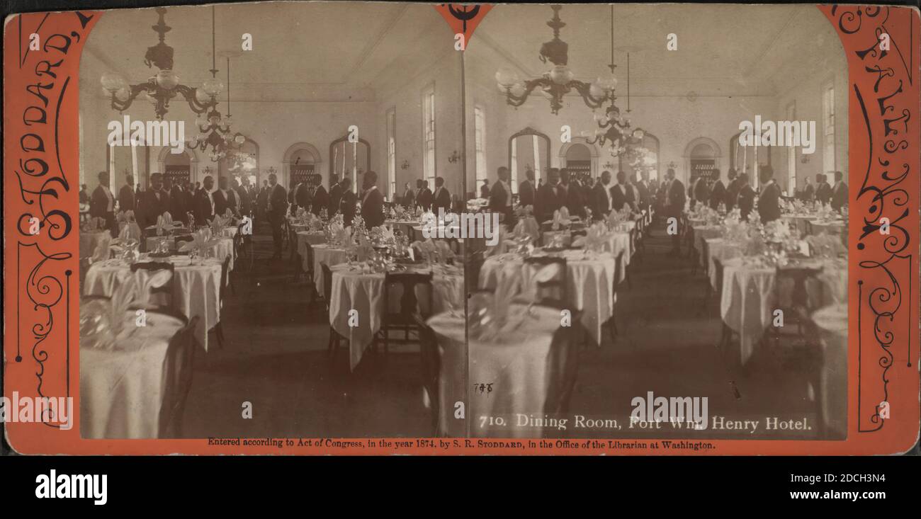 Salle à manger, fort Wm. Henry Hotel., New York (État), George, Lake (N.Y. : Lac Banque D'Images