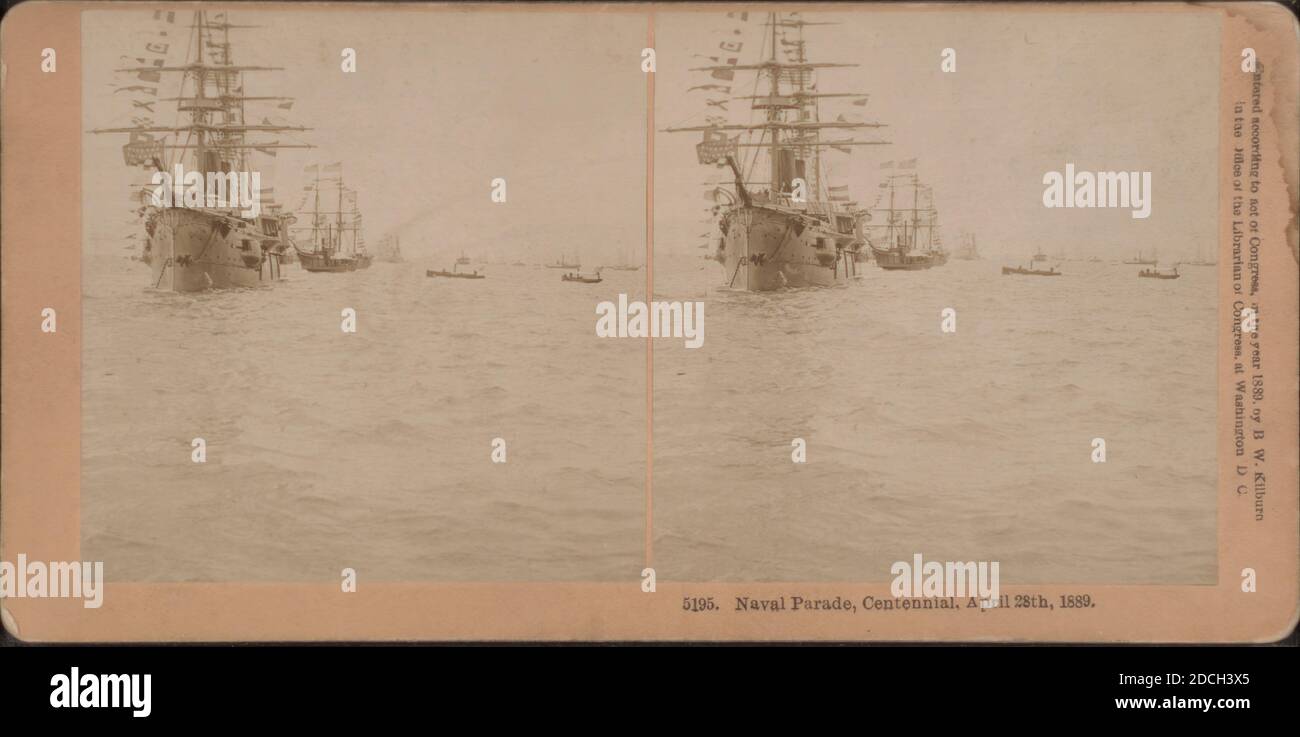 Défilé naval, centenaire. 28 avril 1889., 1889, New York (État), New York (N.Y Banque D'Images
