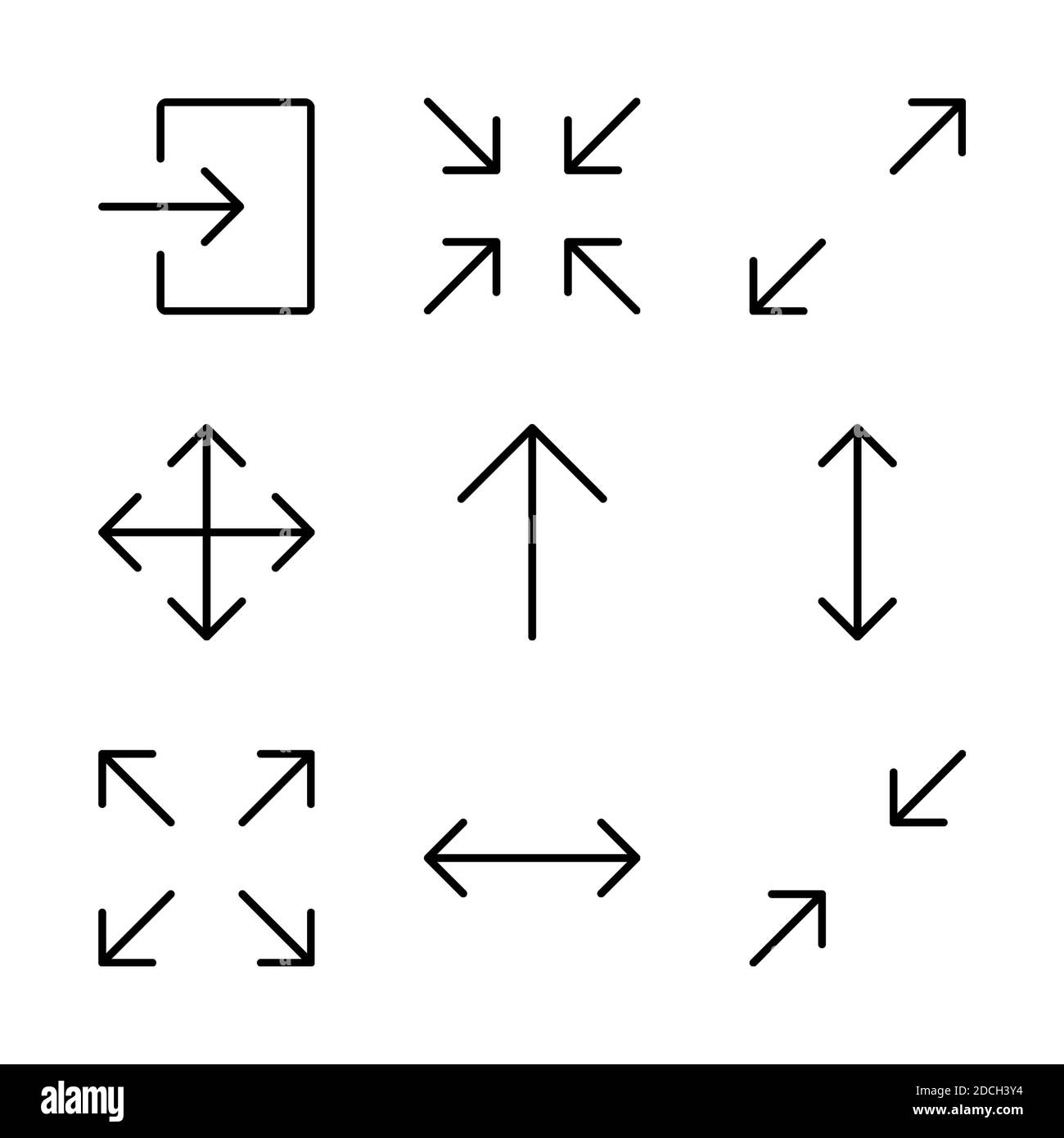 Icônes de ligne. Redimensionner vers le haut flèche vers le bas Banque D'Images