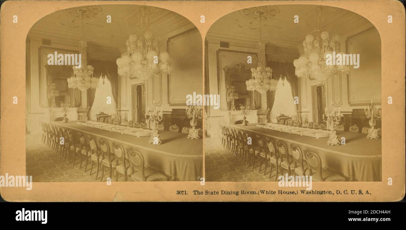 The State Dining Room, (Maison Blanche) Washington, D.C., États-Unis, Kilburn, B. W. (Benjamin West) (1827-1909), White House (Washington, D.C.), Washington (D.C. Banque D'Images