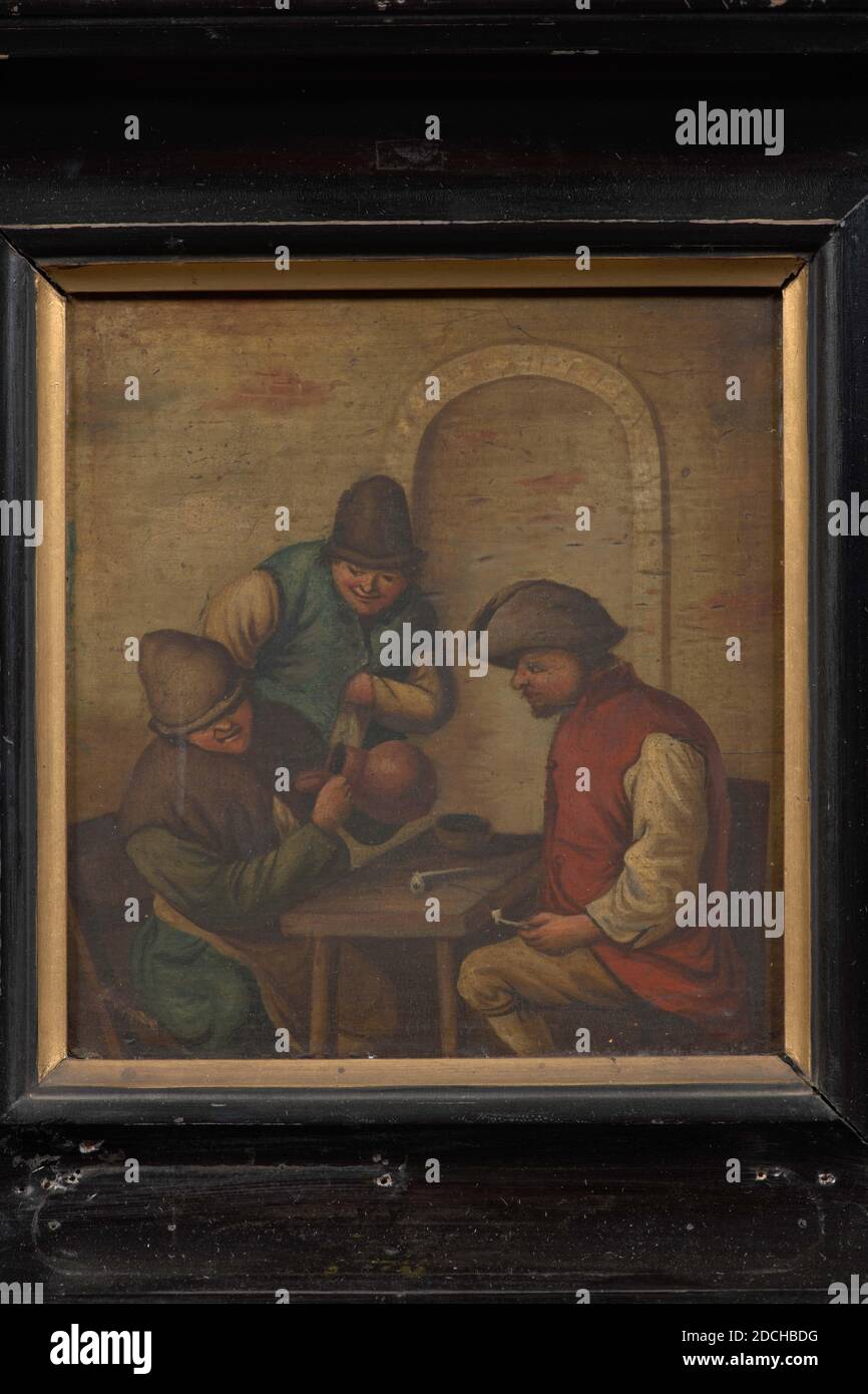 Peinture, Anonyme, 18ème siècle, Signature avant, en bas à droite: IS,  panneau, peinture à l'huile, peint, porteur: 15.7 × 14.7 × 0.5cm 157 × 147  × 5mm, avec cadre: 28.1 × 27 ×