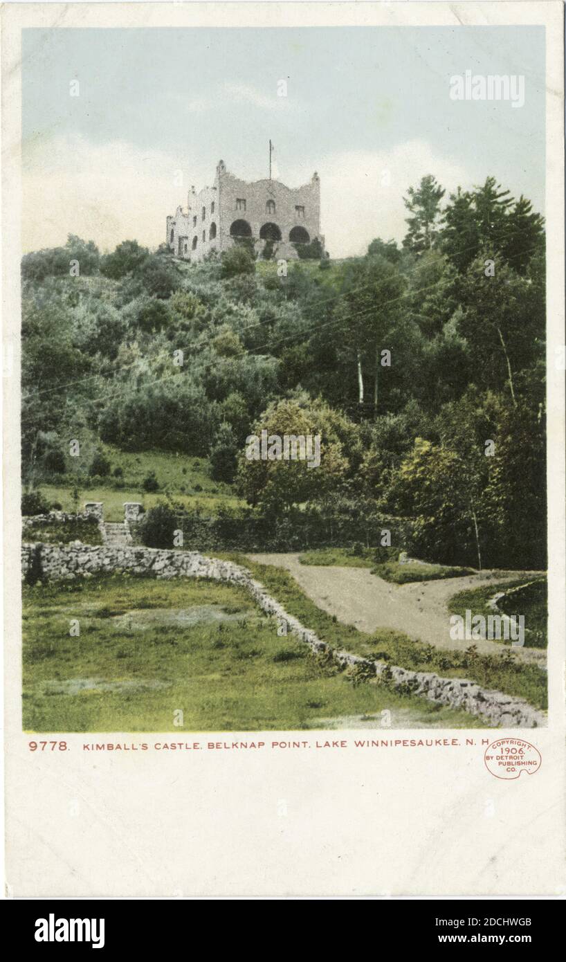 Belknap's point, Château de Kimball, Lac Winnipesaukee, N. H., photo, cartes postales, 1898 - 1931 Banque D'Images