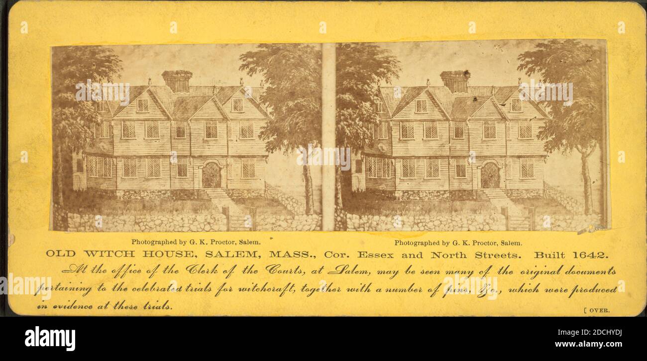 Old Witch House, Salem, Mass., image fixe, stéréographes, 1850 - 1930, Proctor, G. K Banque D'Images