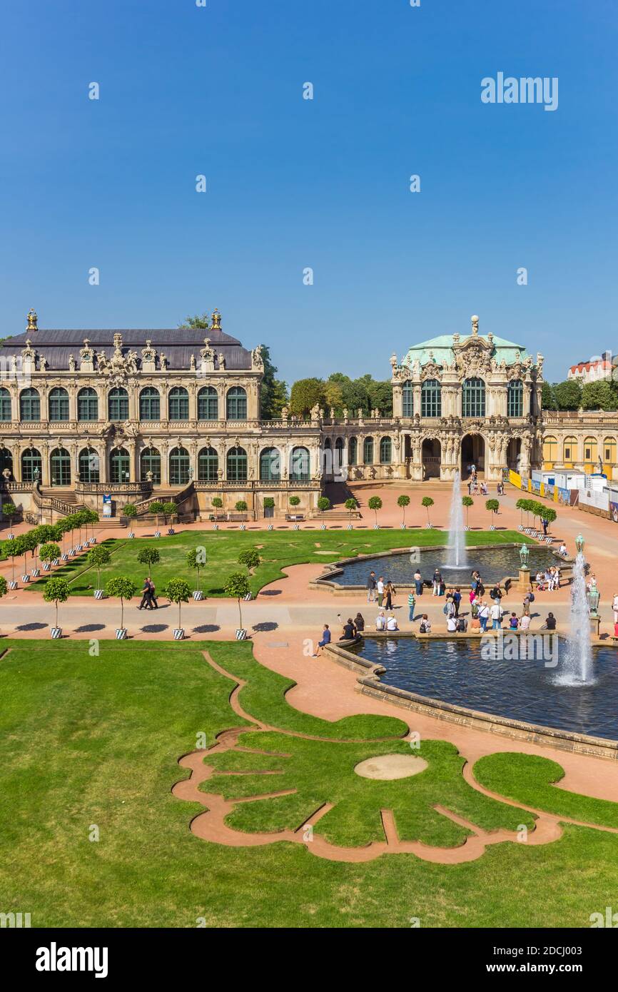 Cour du complexe historique de palais de Zwinger à Dresde, en Allemagne Banque D'Images