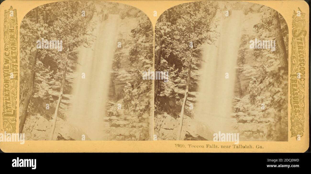 Toccoa Falls, près de Tallulah, Géorgie., image fixe, stéréographes, 1890, Littleton View Co Banque D'Images