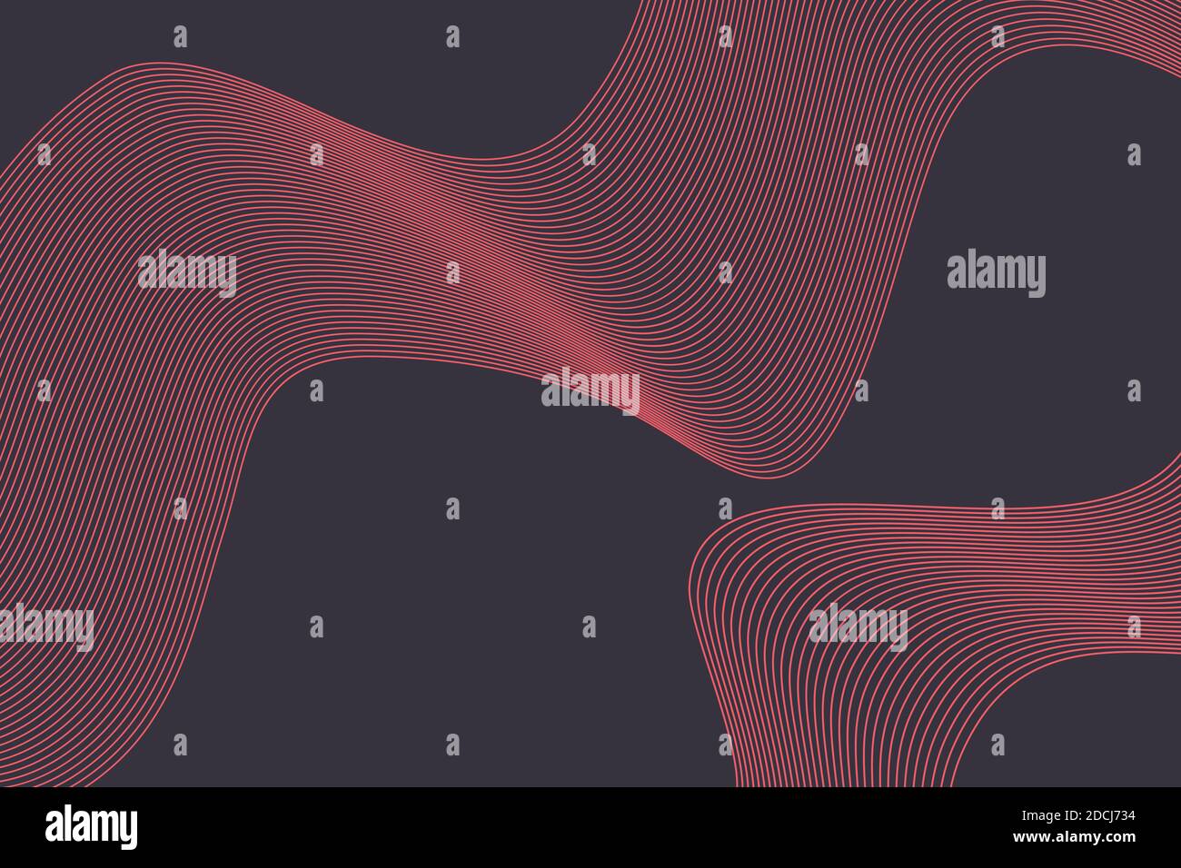 Arrière-plan abstrait fait avec des lignes répétées dans l'abstraction d'onde. Art géométrique vectoriel simple et moderne dans les couleurs rose et pourpre. Banque D'Images