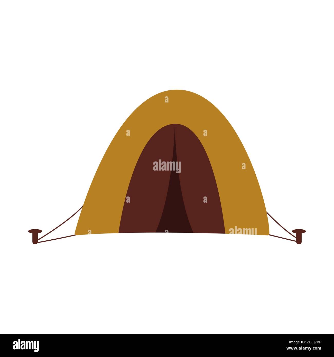 Tente de camping. Illustration vectorielle colorée isolée de style plat. Équipement de loisirs dans la forêt Illustration de Vecteur