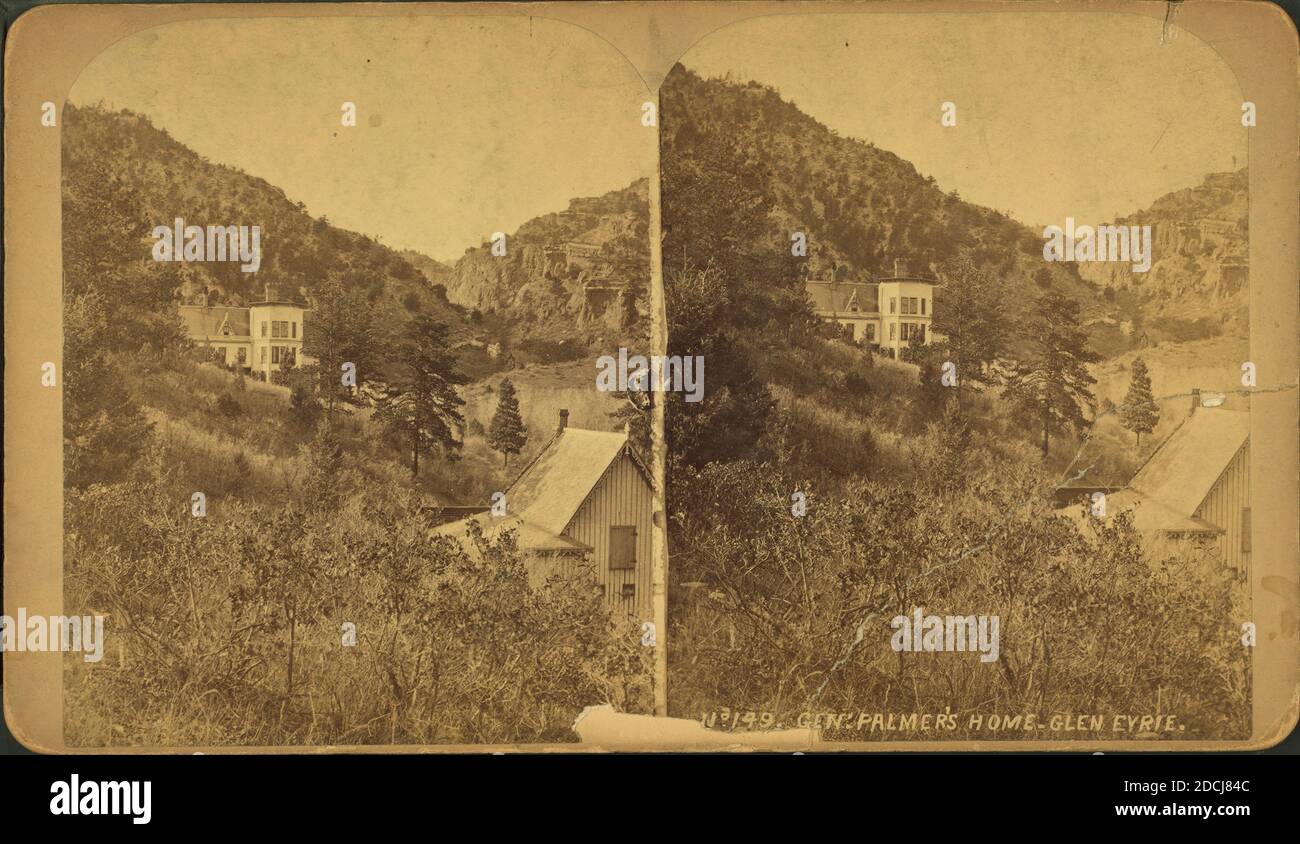 Maison du général Palmer, Glen Eyrie., image fixe, stéréographes, 1850 - 1930 Banque D'Images