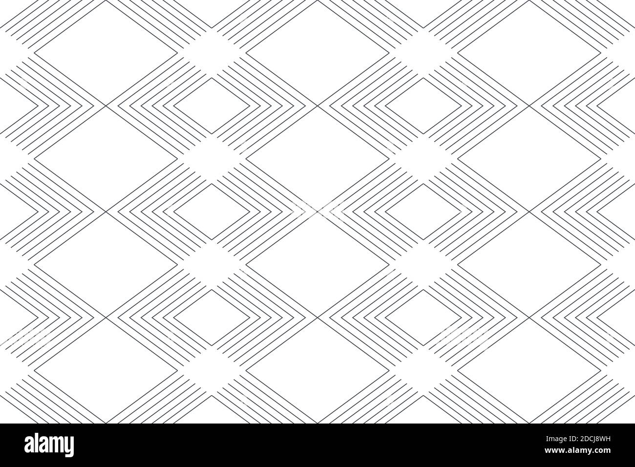 Motif d'arrière-plan abstrait et sans couture composé de lignes répétées formant des formes chevron/losange. Art vectoriel moderne, dynamique et simple Banque D'Images