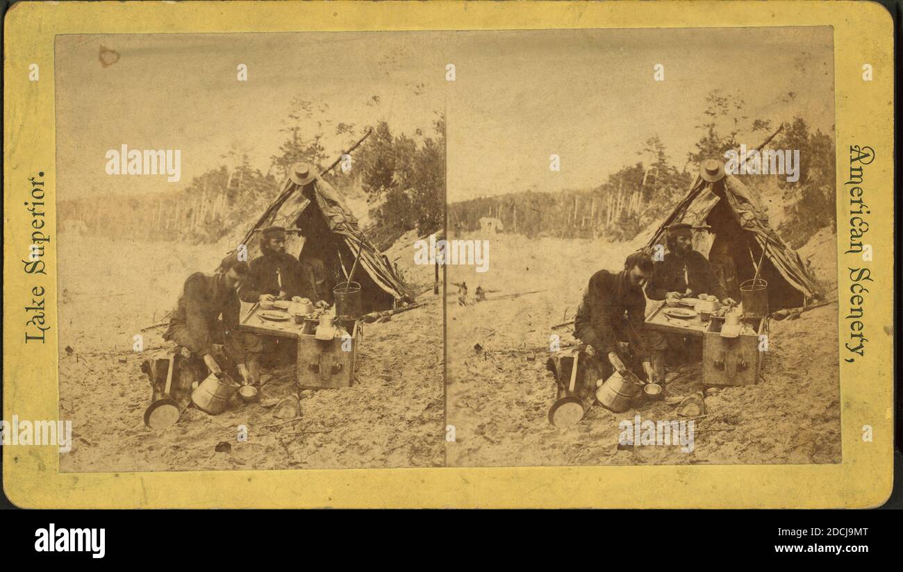 Camping out., image fixe, stéréographes Banque D'Images