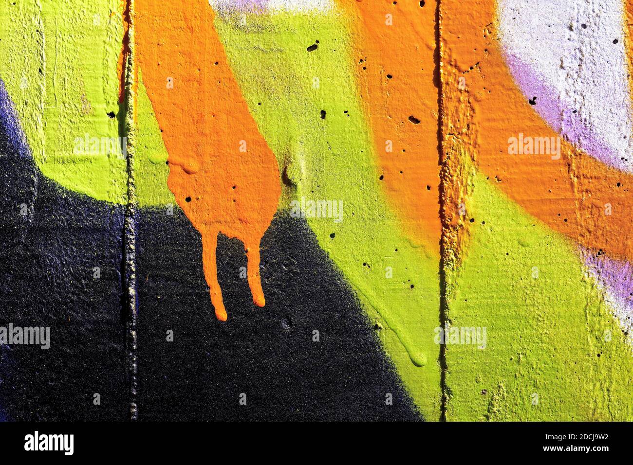 Peinture abstraite multicolore sur un mur Banque D'Images