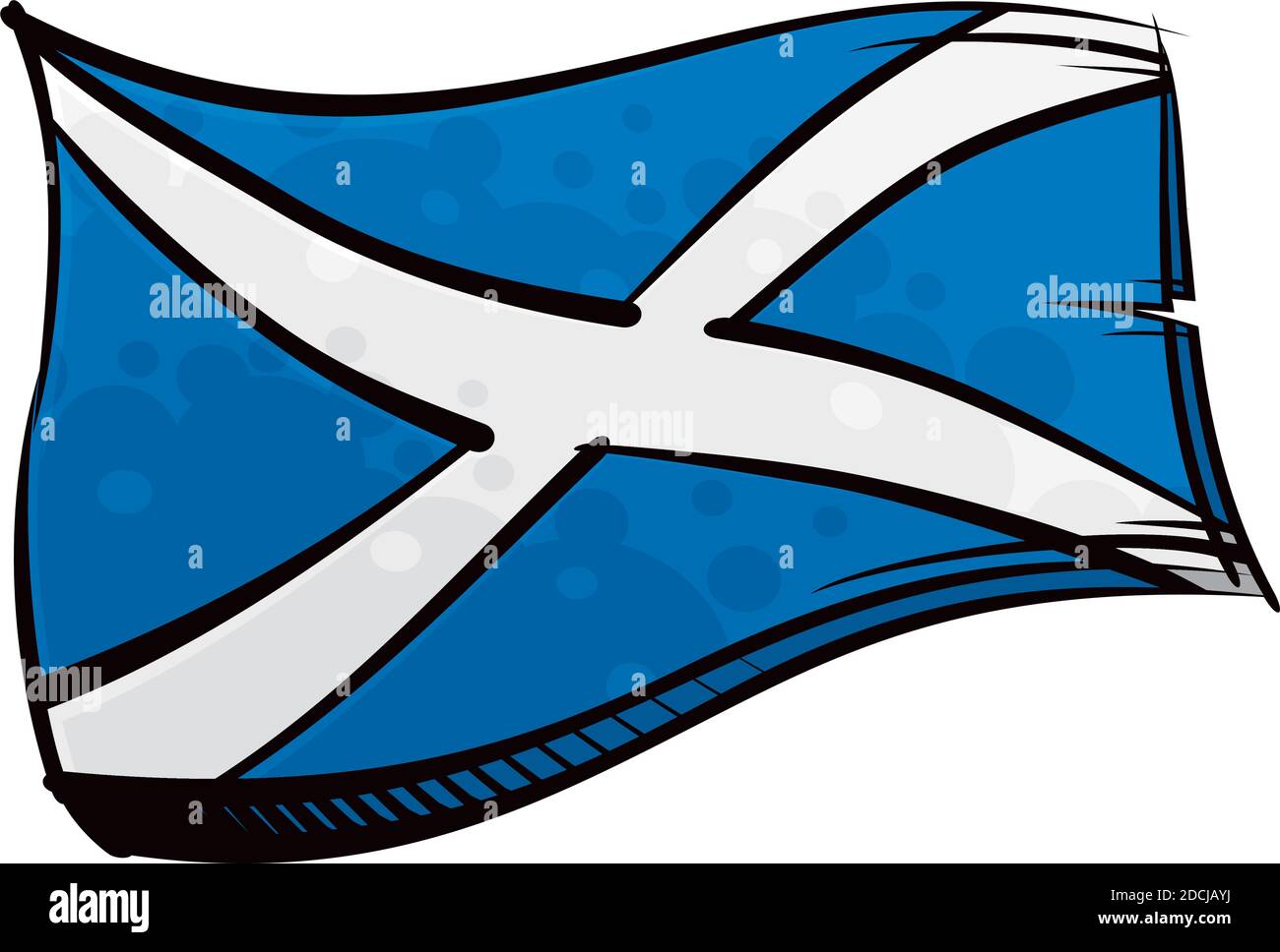 Drapeau écossais peint en agitant sous le vent Illustration de Vecteur