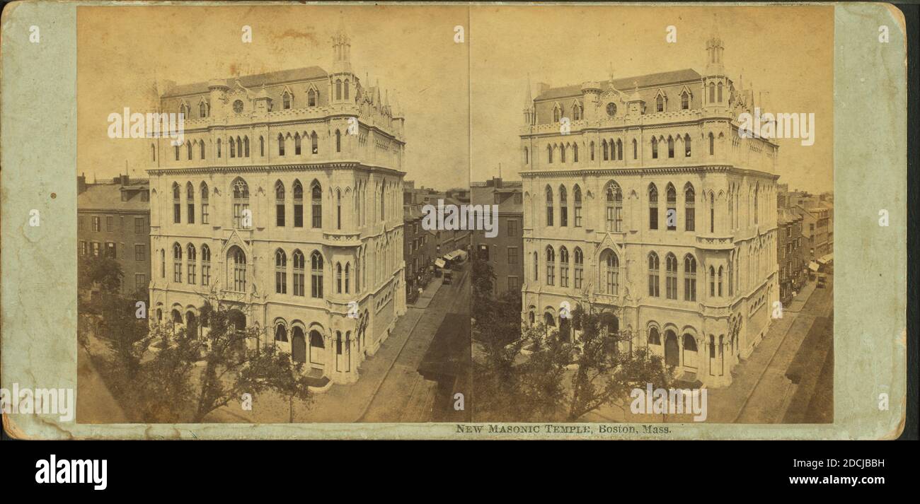 New Masonic Temple, Boston, Mass., image fixe, stéréographes, 1850 - 1930, Smith, H. G. Banque D'Images