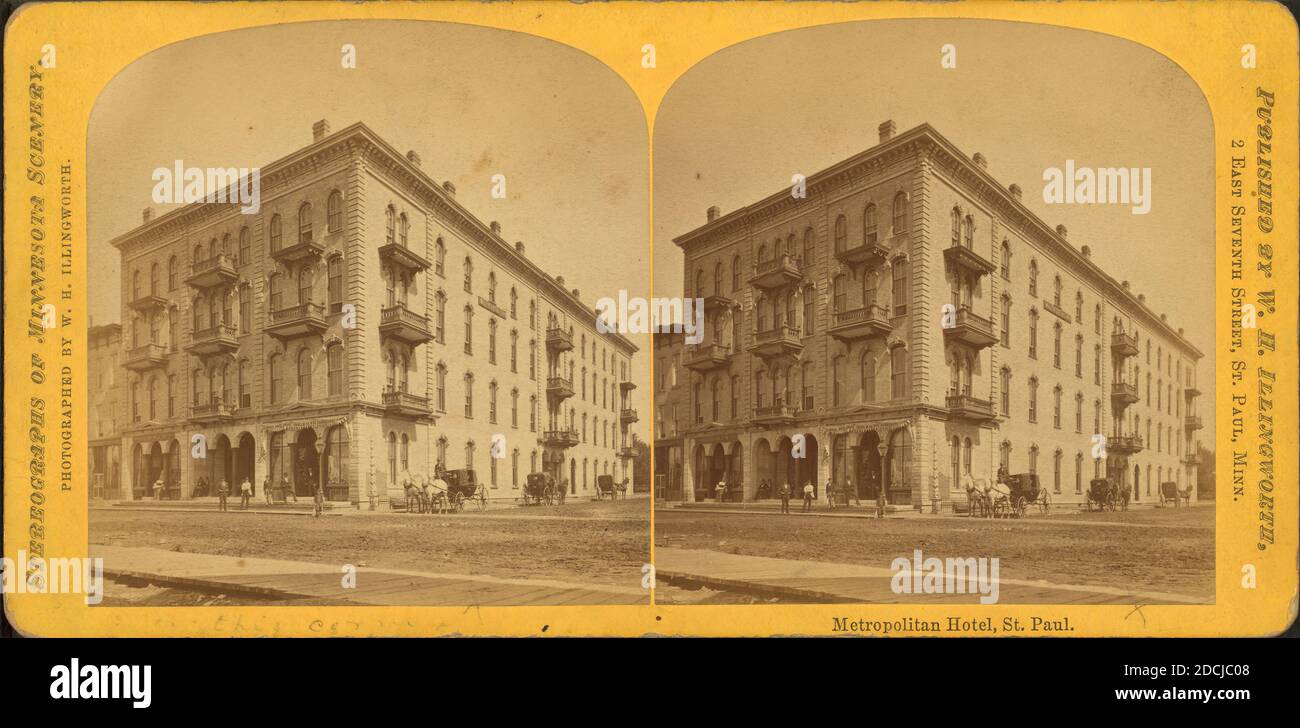 Metropolitan Hotel, St. Paul., image fixe, stéréographes, 1850 - 1930, Illingworth, W. H. (William H.) (1842-1893 Banque D'Images